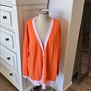 Talbots 3X color block cardigan sweater